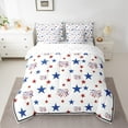 thumbnail image 2 of Feelyou Blue Texas Stars Bedding Comforter Set 7pcs, Cartoon Firework Queen Bedding Sets, Fourth of July Theme Reversible Queen Sheet Sets, Super Cozy Room Decor, 2 of 7
