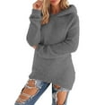 thumbnail image 2 of Trends Oversized Sweatshirts for Women Athletic Womens Sherpa Hoodie Fluffy Women's Hoodies Pullover Dark Gray L, 2 of 7