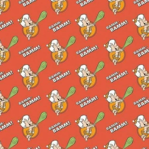 Camelot Fabrics The Flintstones Playful BAMM BAMM Red 100% Cotton Fabric sold by the yard