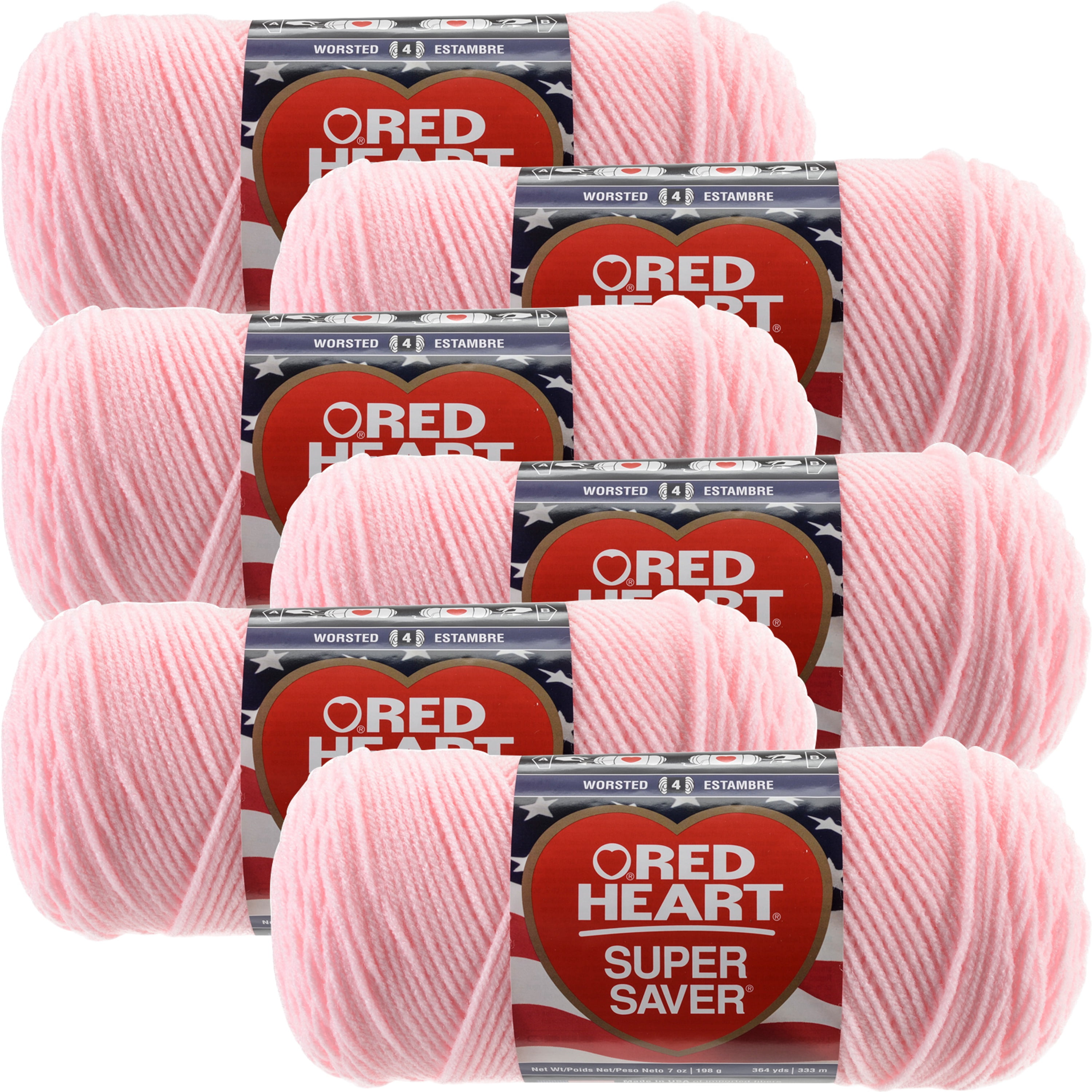 Red Heart Super Saver YarnBaby Pink, Multipack Of 6