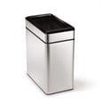 thumbnail image 2 of simplehuman 10 Liter / 2.6 Gallon Bathroom Profile Open Trash Can, Brushed Stainless Steel, 2 of 2