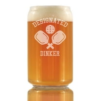 Bevvee Beer Can Pint Glass 16 oz Designated Dinker Gifts for Beer Enthusiasts and Pickleball Fans Beer Glasses