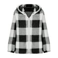 thumbnail image 3 of Fmbrln Womens Plus Size Plaid Jackets Fall Winter Fuzzy Warm Checkered Coat Fashion Full Zip Up Long Sleeve Hooded Jackets, 3 of 5