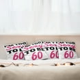 thumbnail image 3 of Ambesonne Saying Throw Pillow Cover 4 Pack, Being 60 Themed Typography, 18", Hot Pink and Black, 3 of 6