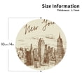 thumbnail image 2 of Fuzoiu New York Print Leather Coasters Set,Drink Coasters Set of 4,for Tabletop Protection, Durable PVC Coasters,Home Décor and Housewarming Gift-Round Shape, 2 of 6