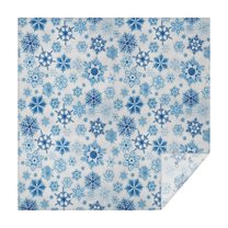 Blue Christmas Snowflake Pattern Square Tablecloth,Waterproof Square Table Cover,Wipeable Spillproof Washable Table Cover for Home Kitchen Party Decor 42"X42"(107x107cm)