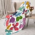 thumbnail image 3 of Rateoe Colorful Butterflies Pattern Flannel Throw Blanket, Ultra-soft Blanket for Bed, Couch, Car, Hypoallergenic Anti-pilling blanket-50"x40"(Vertical), 3 of 6