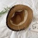 thumbnail image 3 of Sombrero de paja con circunferencia de 56-58 cm, sombrero de playa con protección solar para mujer, sombrero de viaje de ala grande para verano y playa, 3 of 6