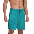thumbnail image 2 of Sikiie Blue Green Glitter Mens Pajama Shorts, Lightweight Lounge Pant with Pockets Soft Sleep Pj Shorts for Men4X-Large, 2 of 6