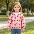 thumbnail image 5 of xaweyi Toddler Girls Zip Up Hooded Windbreaker Lightweight Windproof Thin Outerwear Cute Allover Printed Casual Coat with Multiple Pattern Options Size 2-3 Years, 5 of 9