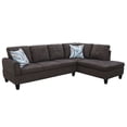 thumbnail image 2 of Hommoo Convertible Sectional Sofa Couch, Modern L-Shaped Couch Sofa Sectional， 4-Seat Sofa Sectional for Small Living Room, Apartment and Small Space, Dark Brown(Without Ottoman), 2 of 9