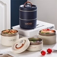thumbnail image 2 of Thermal Lunch Box Bento Box Portable Insulated Lunch Container Stackable Leakproof Stainless Steel Food Container F, 2 of 6