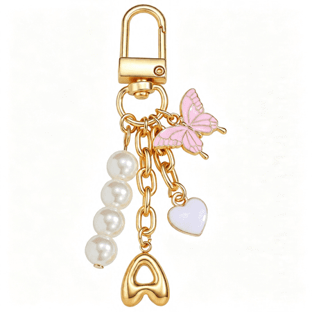 DESIGNICE Cross Keychain Heart Butterfly Bag Charm Key Chain Accessories for Women Car Key Ring Bag Purse Heart Butterfly Keychain