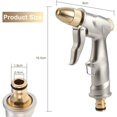 thumbnail image 2 of Pistola de riego de metal, pulverizador de pistola de agua de alta presión, resistente, para jardín, color plateado, 2 of 5