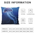 thumbnail image 5 of ARISTURING  Jellyfish Throw Pillow Cushion Cover, Blue Spotted Jelly Fish Aquarium Life Marine Animals Ocean Predator in The Deep Water, Decorative Square Accent Pillow Case,  Blue, 5 of 5