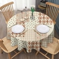 thumbnail image 3 of Pioneer Flower Floral Print Pattern Round Tablecloth 60"x60",Wrinkle Wipeable Table Cloth for Kitchen Dining Room Picnic Patio Party, 3 of 6