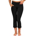 thumbnail image 2 of BLVB Women Fold over Capri Pants Low Rise Workout Yoga Leggings Stretch Soft Lounge Cropped Capris with Pockets, 2 of 7