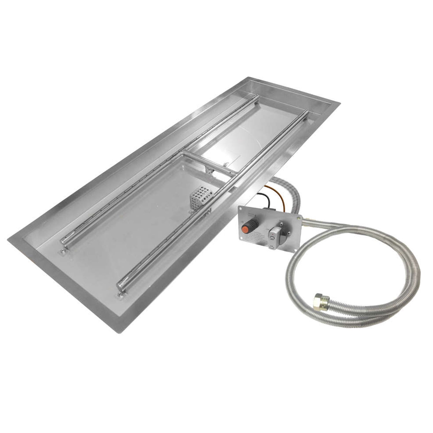 Firegear Spark Ignition Gas Fire Pit Burner Kit, Linear Trough Pan with