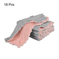 thumbnail image 3 of 18Pcs Kitchen Dish Towel 9.8" Absorbent Coral Fleece Dish Cloth, Grey Pink, 3 of 5