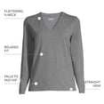 thumbnail image 4 of Lands' End Women's Relaxed Supima Cotton Long Sleeve V-Neck T-Shirt, 4 of 5
