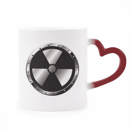 

Logo Black Background Radioactive Substances Warning Heat Sensitive Mug Red Color Changing Stoneware Cup