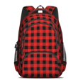 thumbnail image 2 of Red and Black Checkered Pattern Backpack for School, Cute School Bag with Adjustable Shoulder Straps and Padded Back, 16.9"x12.6"x5.9", 2 of 5