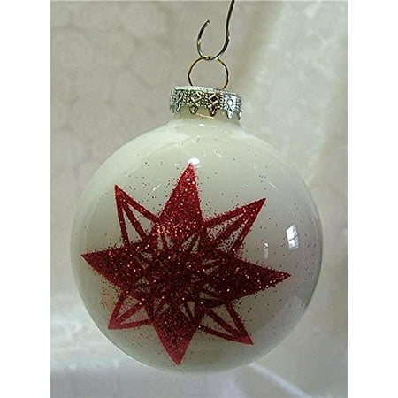 Glass Red Traditional Polish Little Star Red White Poland Christmas