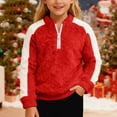 thumbnail image 5 of Warm and cozy hoodies for kids are here just in time for the holiday season! Featuring adorable patchwork designs, these versatile pullovers are for both boys and girls.,170,Red, 5 of 10