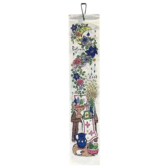 2027 Wall Scroll Calendar, 70cm Long Vintage Floral Watercolor Botanical Print, Monthly Hanging Calendar for Home Office Decoration, January - December