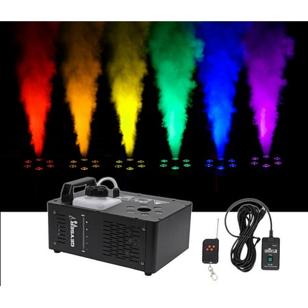 Chauvet DJ Geyser T6 Fog Machine Fogger, LED RGB Pyrotechnic Light Effect+Remote