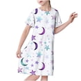 thumbnail image 1 of RXIRUCGD 2025 Vêtements d'Été pour Enfants 3-12 Ans Mode Imprimée Pyjama Rêveur Mi-Mollet Chemise de Nuit, 1 of 5