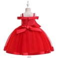 thumbnail image 5 of XIYON Girls Dresses Little Girls Off Shoulder Bow Evening Gown Princess Pageant Dress For Birthday Parties & Stage Performances 5-6 Years, 5 of 6