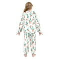 thumbnail image 3 of Fluffy Pajamas Set Fuzzy Winter Warm Pj Sets Pullover Tops and Long Pants Peach Holly Leaves and Berries X-Small, 3 of 8