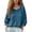 C-Navy252, variant on Button Up Shirts Women Crew Neck T Shirt Casual Solid Color 3/4 Sleeve Linen Basic Top Summer Beach Vacation Clothes Versatile Tops
