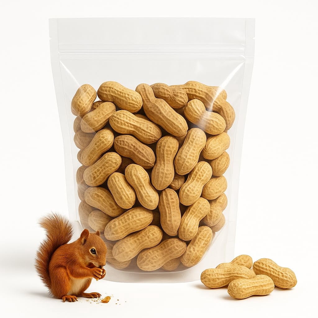 Crazy Nuts | USA Grown Whole in Shell Raw Peanuts for Birds and Squirrels, 2.5lb | Whole in Shell Peanuts for Birds, Animal Peanuts in The Shell, Bird Peanuts in Shell Unsalted Wildlife