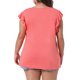 thumbnail image 3 of Blusa casual de mujer de talla grande Agnes Orinda, sin mangas, con escote en V y volantes, tamaño 4X, color naranja, 3 of 6