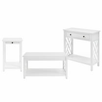 Alaterre Furniture Coventry 36 in. Coffee Table, End Table with Tray Shelf and Console/Sofa Table, White