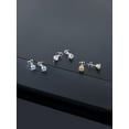 thumbnail image 4 of Gem Stone King Set of 3 4mm White Honey Ice Blue Color Topaz 925 Sterling Silver Stud Earrings for Women Men, 4 of 4
