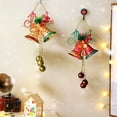 thumbnail image 1 of mfyjkho Adorno de campanas de Papá Noel - Decoración colgante de PVC premium con cinta festiva para árbol, puerta y ventana - Regalo navideño en rojo y dorado, 31 x 14 cm, 1 of 7