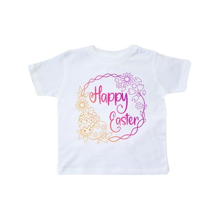 

Inktastic Happy Easter Spring Wreath with Eggs and Flowers Gift Toddler Boy or Toddler Girl T-Shirt