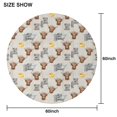 thumbnail image 6 of White Highland Cow Flower Bathtub Pattern Round Tablecloth 60"x60",Wrinkle Wipeable Table Cloth for Kitchen Dining Room Picnic Patio Party, 6 of 6
