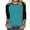 Light Blue 3/4 Sleeve Tshirts, variant on Htigea Women's 3/4 Length Raglan Sleeve Shirts Casual Loose Fit Pullover Color Block Baseball Tee Tunic Crewneck Top Blue,2XL