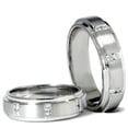 thumbnail image 3 of Pompeii3 His Hers Brushed Diamond Wedding Ring White Gold Set, 3 of 3