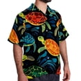 thumbnail image 2 of Turtle Seamless Men's Hawaiian Button Down Printed Short Sleeve Summer Beach Shirts, 2 of 6
