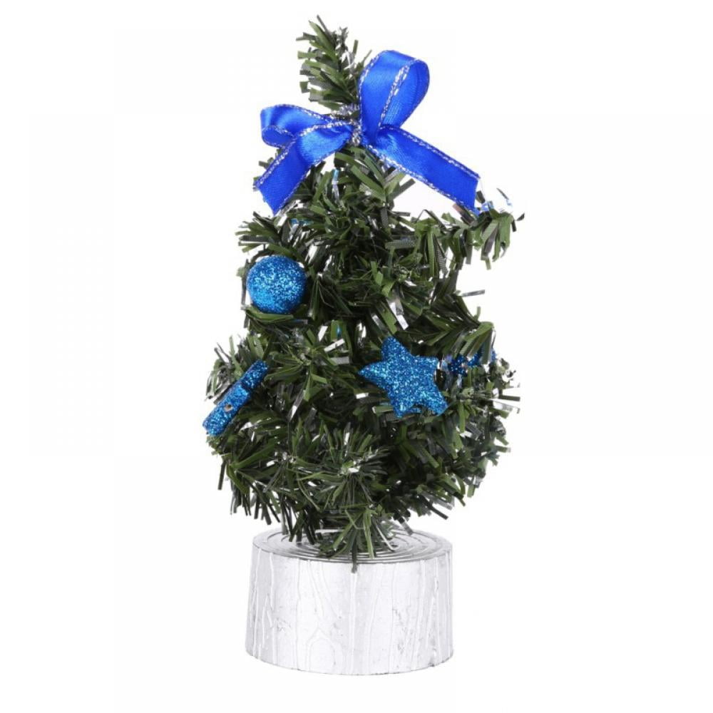 Artificial Tabletop Mini Christmas Tree Ornaments for Table Desk Tops Blue 