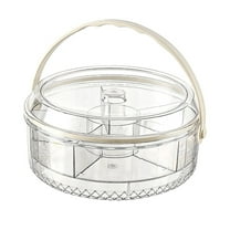 LLDYYDS Fruit Ice Divided Serving Tray with Lid and handle,Chilled Veggie Tray,Shrimp Cocktail Serving Dish,Ideal Cold Chilled Serving Platter