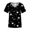 thumbnail image 4 of Patlollav Summer Womens T-shirts Clearance,Plus Size Ladies Fashion V-Neck Short Sleeve Print Casual Blouse, 4 of 5