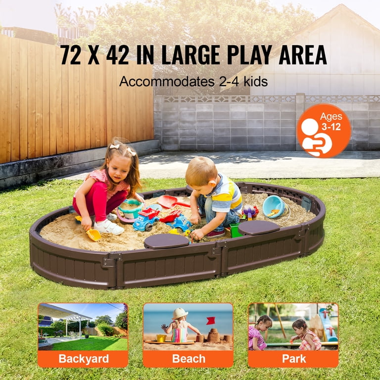 Kids Outdoor Sandbox With Canopy & Canopy - 39x39 Inch Outdoor Kids ...