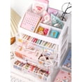 thumbnail image 3 of 1pc Large Capacity Desk Organizer With Multiple Drawers, Dustproof Transparent Design, Simple Storage Rack, Multi-Functional Desktop Shelf For Makeup, 3 of 5