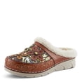thumbnail image 2 of Spring Step L'Artiste Honestela Women’s Embossed Leather Clogs with Tapestry Upper - Sherpa Lined Slip-On for Warmth and Cushioned Wedge Heel Comfort Clog, 2 of 9